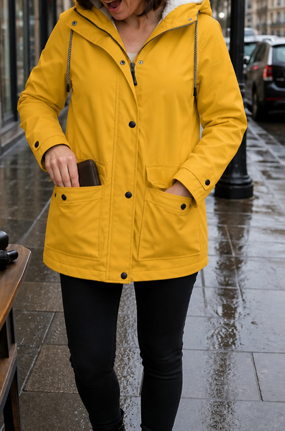 Sherpa Lined Hooded Long Sleeve Jacket