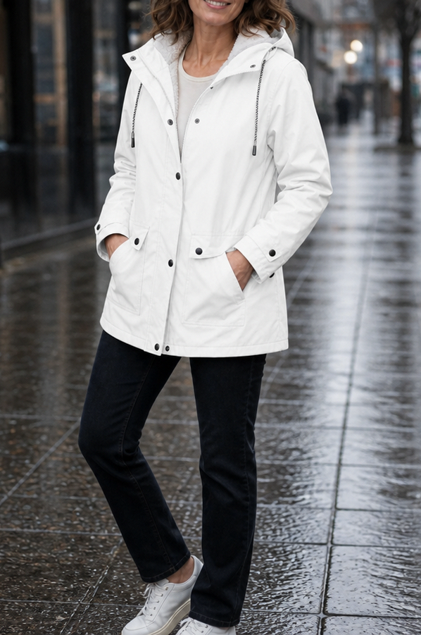 Sherpa Lined Hooded Long Sleeve Jacket