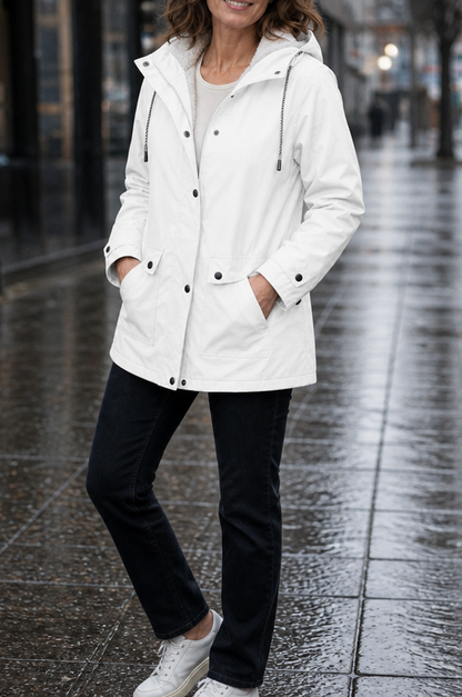Sherpa Lined Hooded Long Sleeve Jacket