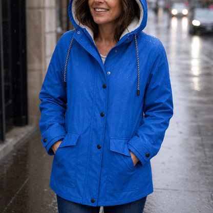 Sherpa Lined Hooded Long Sleeve Jacket