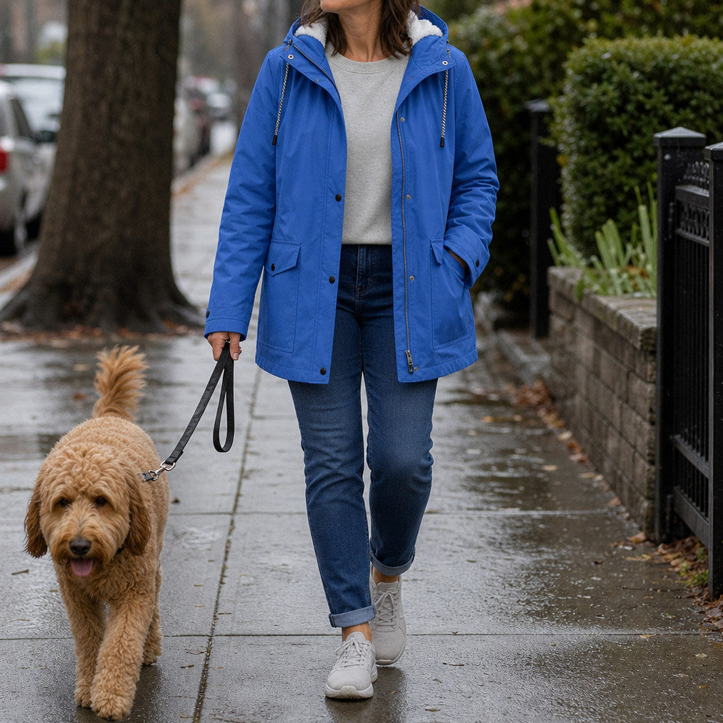 Sherpa Lined Hooded Long Sleeve Jacket