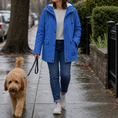 Sherpa Lined Hooded Long Sleeve Jacket