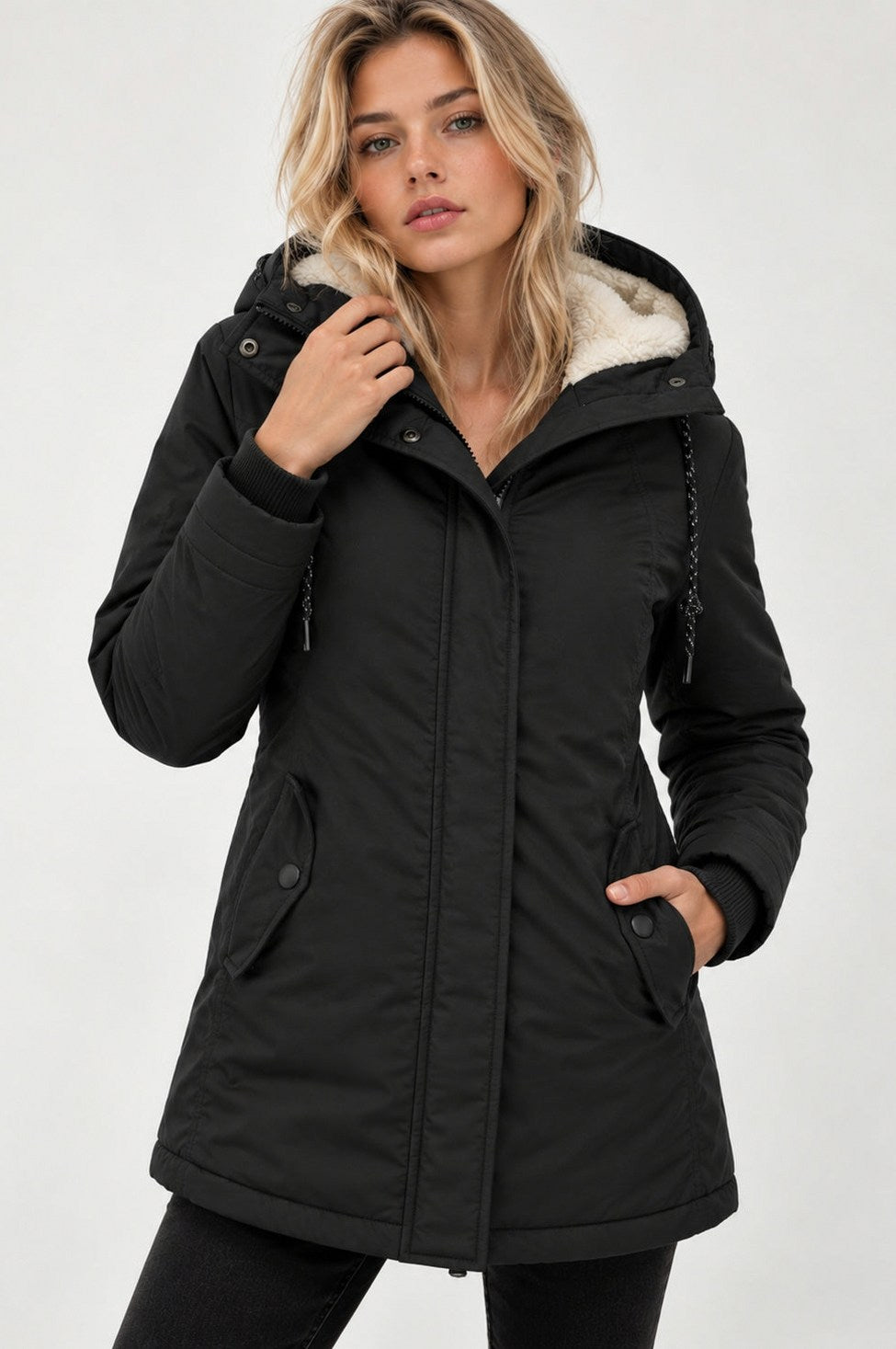 Sherpa Lined Hooded Parka Jacket