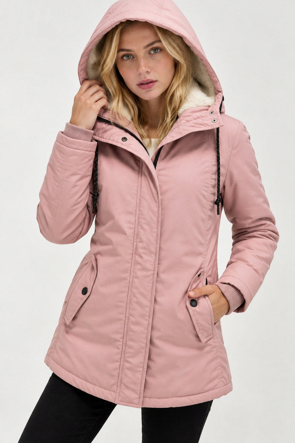 Sherpa Lined Hooded Parka Jacket