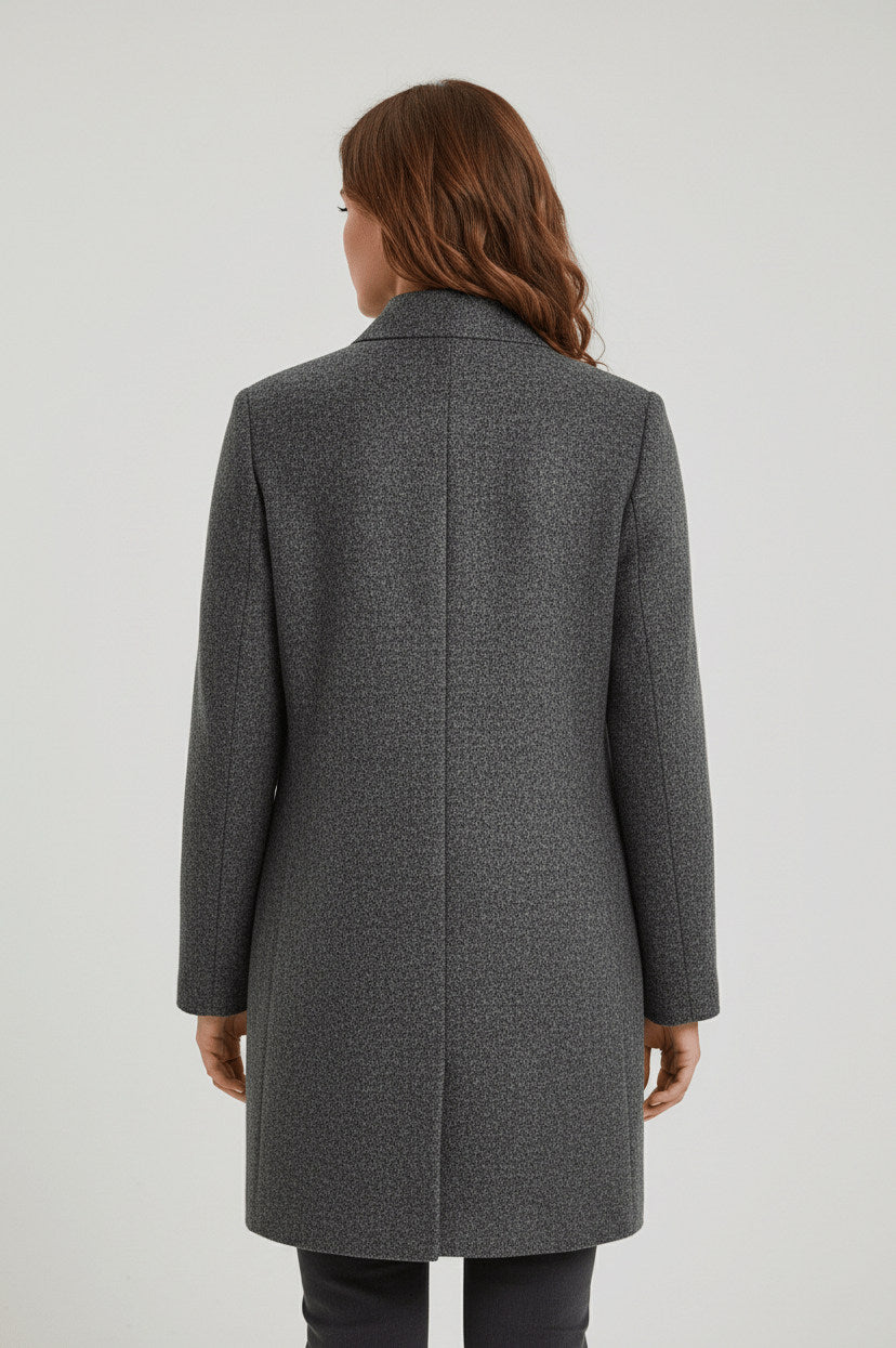 Stand Collar Button Front Coat