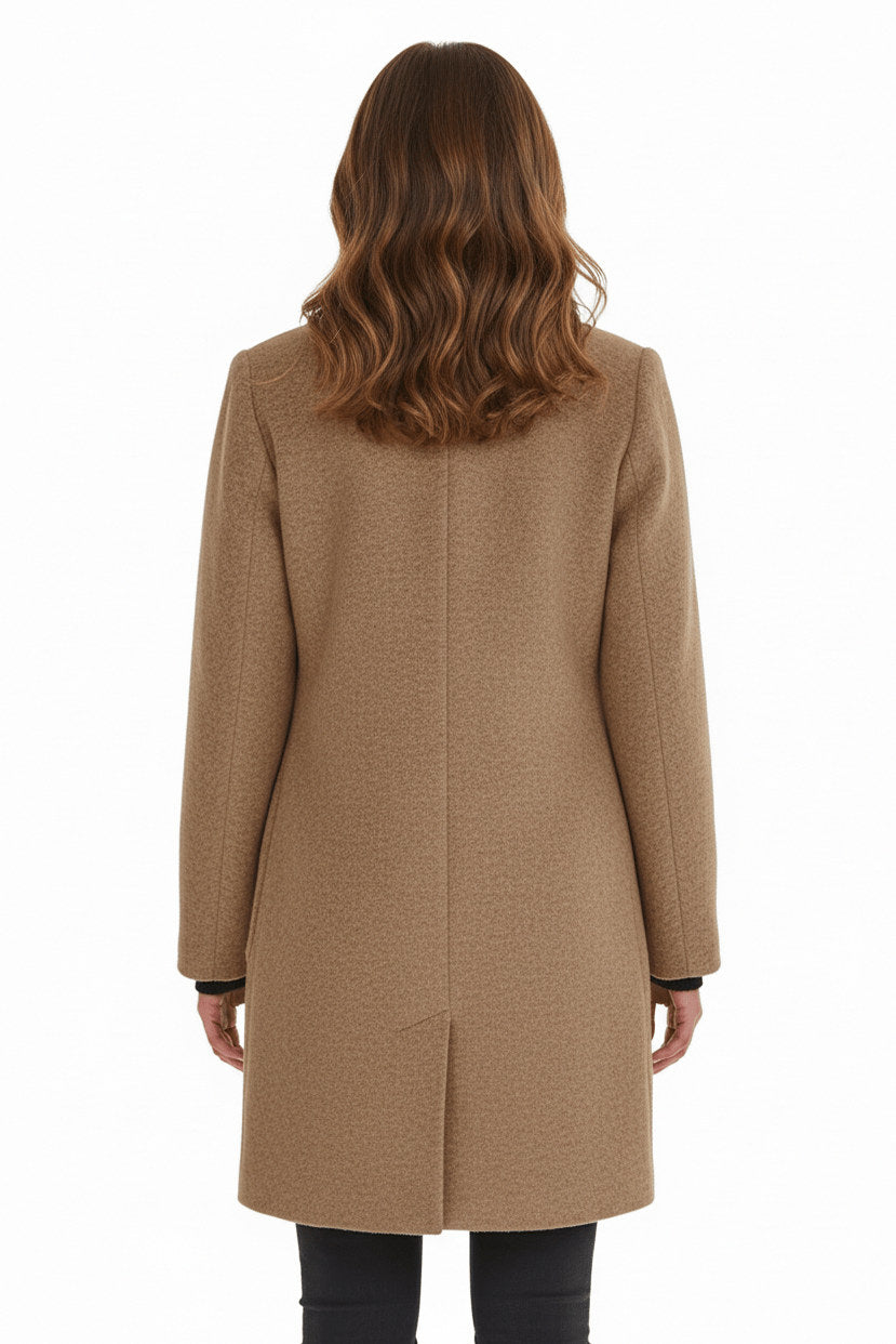 Stand Collar Button Front Coat