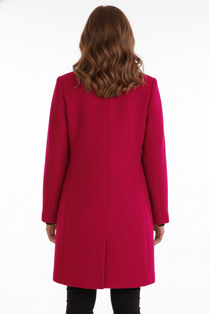 Stand Collar Button Front Coat