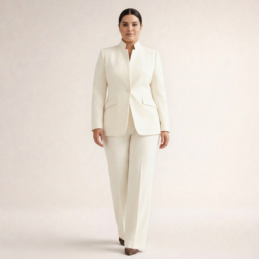 Stand Collar Long Sleeve Blazer
