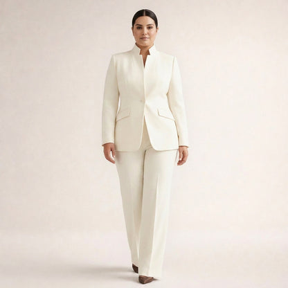 Stand Collar Long Sleeve Blazer