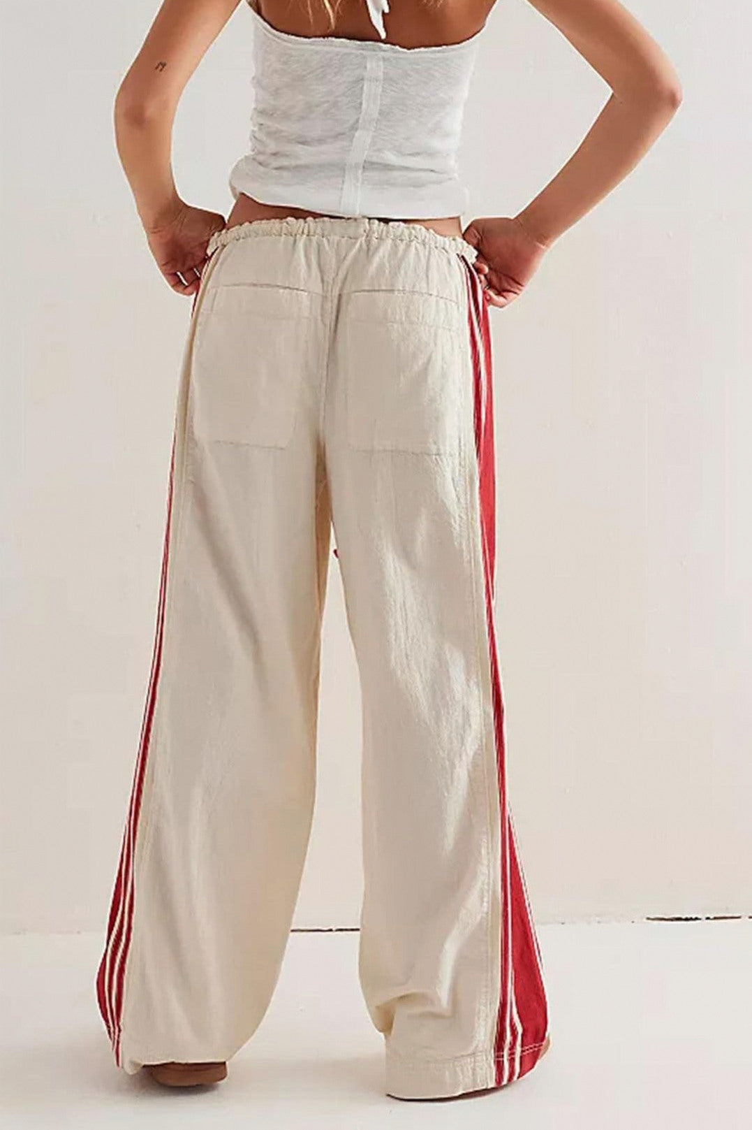 Striped Pleated Wide Leg Pants