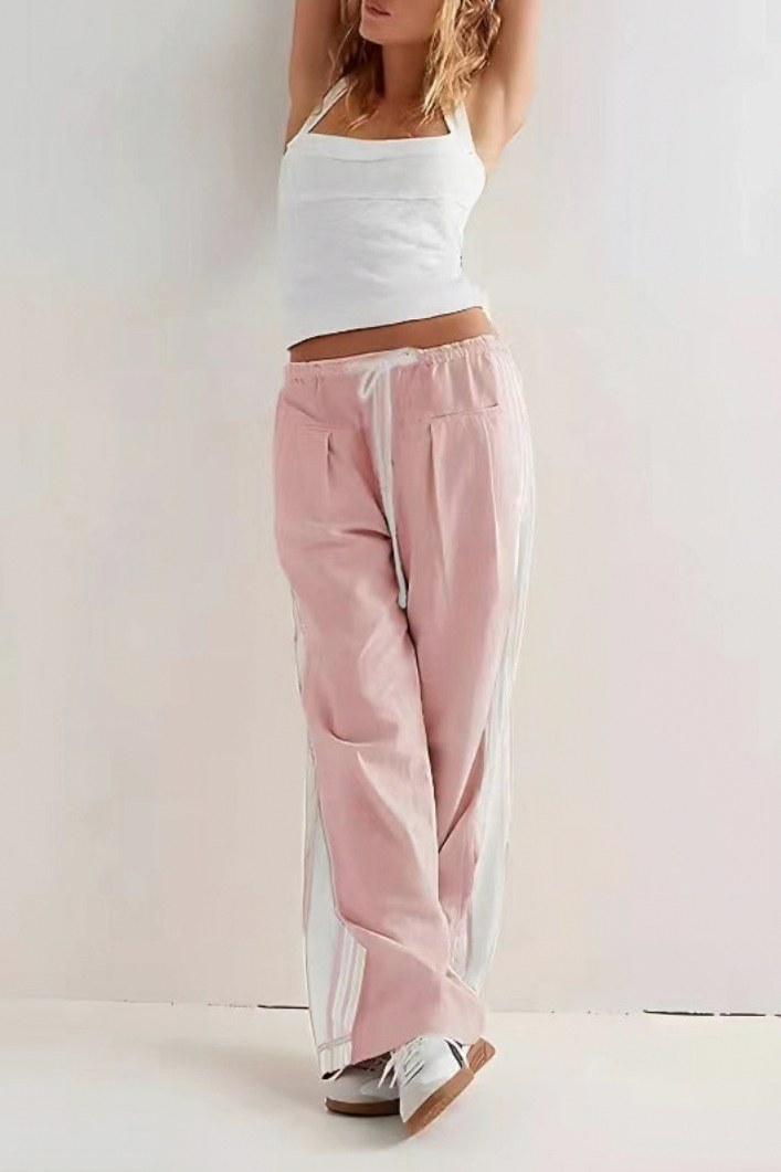 Striped Pleated Wide Leg Pants