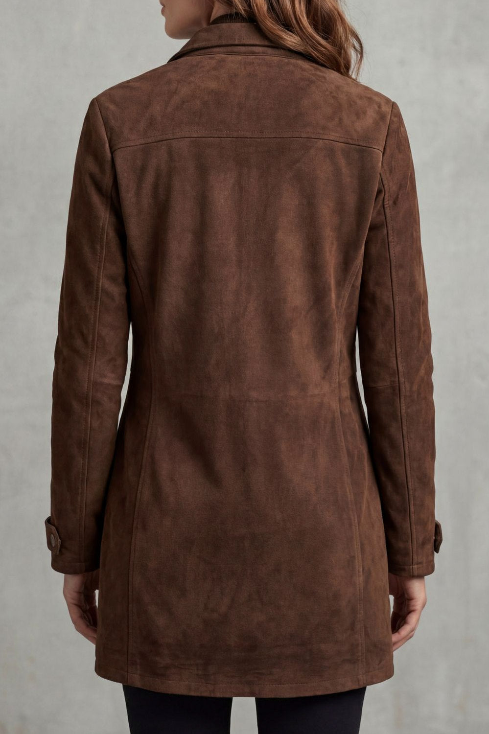Suede Stand Collar Utility Coat