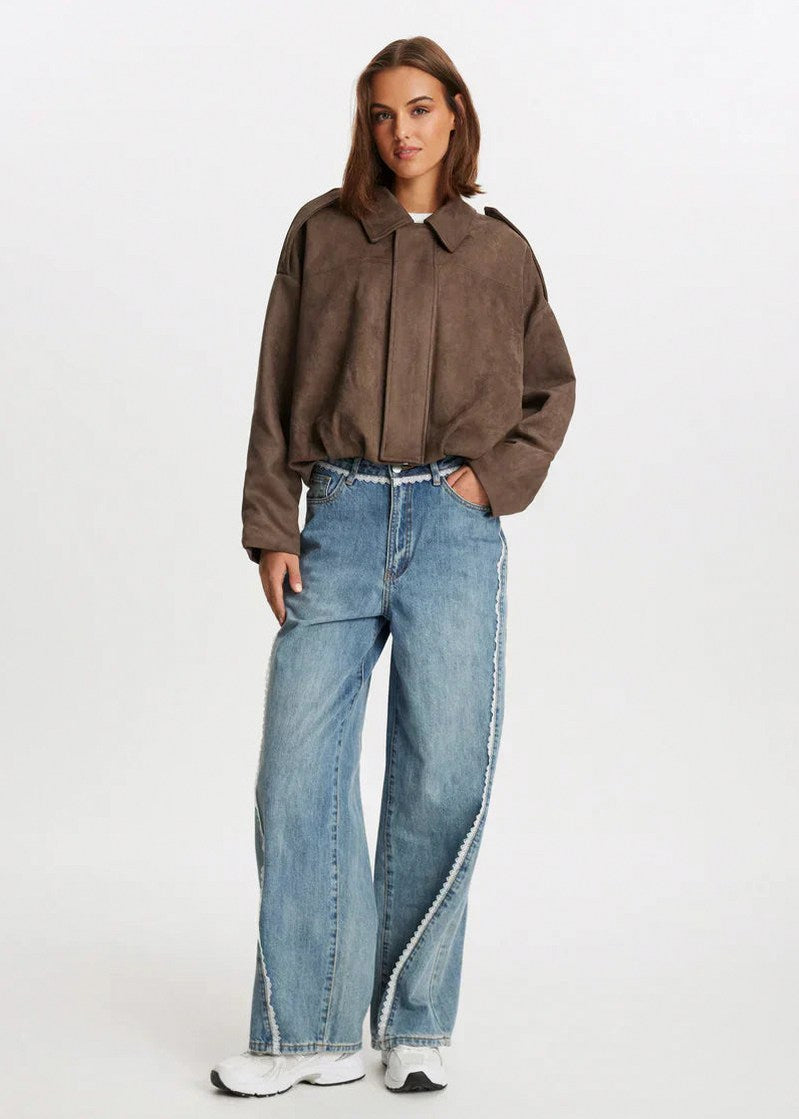 Suede Oversized Long Sleeve Jacket