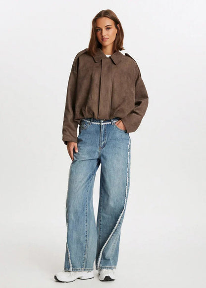 Suede Oversized Long Sleeve Jacket