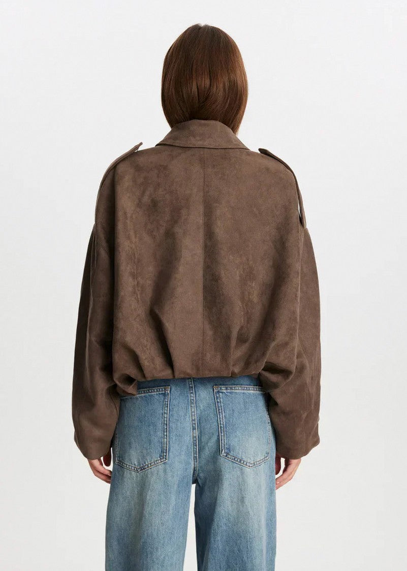 Suede Oversized Long Sleeve Jacket