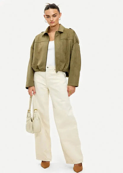 Suede Oversized Long Sleeve Jacket