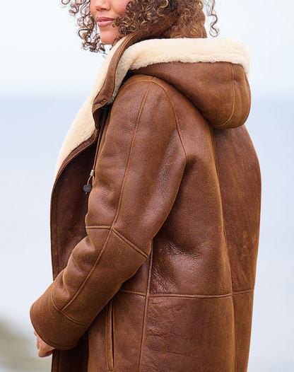 Suede Sherpa Lined Toggle Coat
