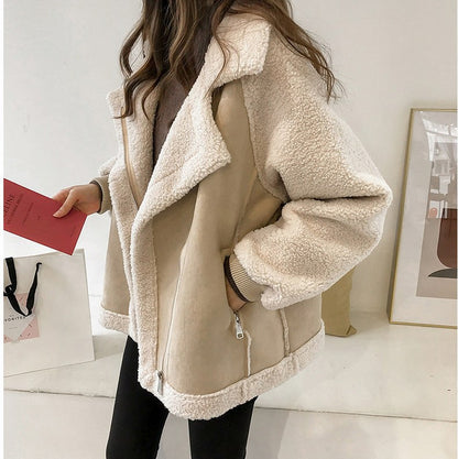 Suede Sherpa Long Sleeve Jacket