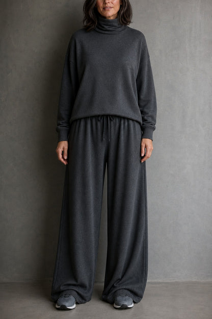 Turtleneck Wide Leg Matching Set