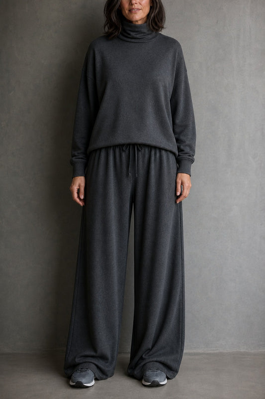 Turtleneck Wide Leg Matching Set