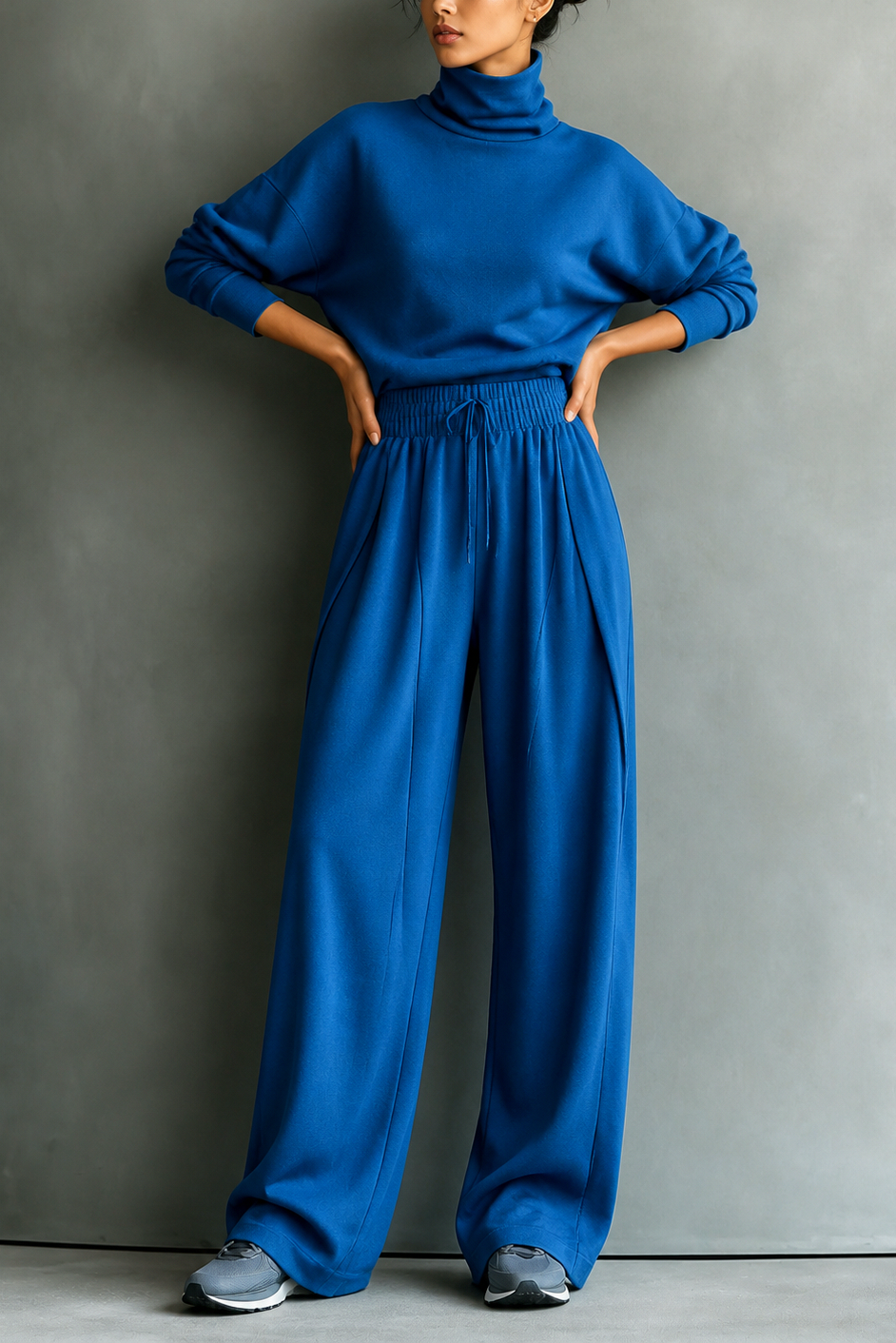Turtleneck Wide Leg Matching Set