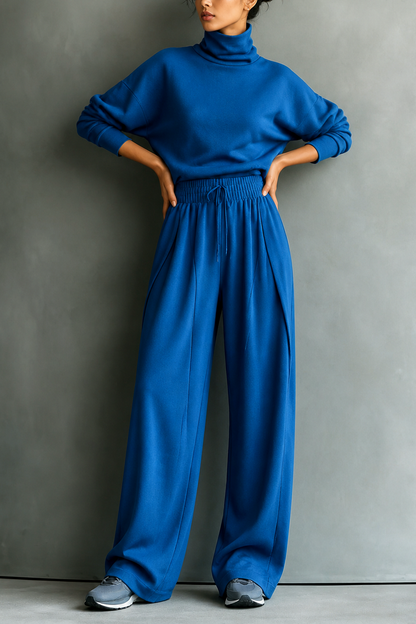 Turtleneck Wide Leg Matching Set