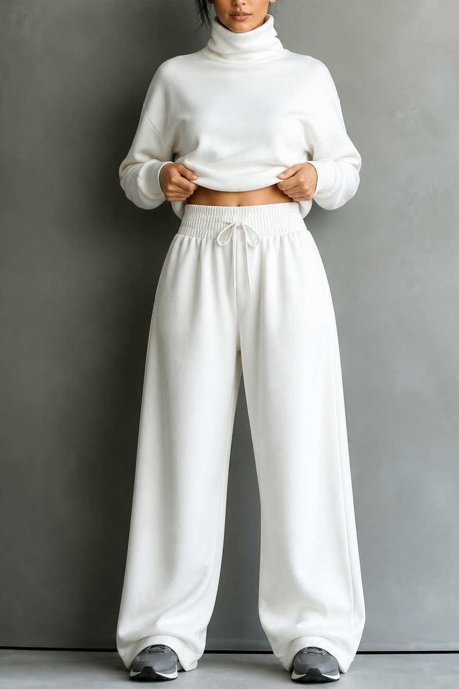 Turtleneck Wide Leg Matching Set