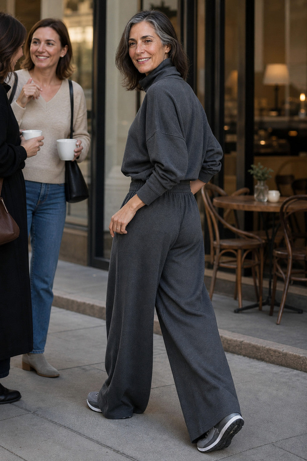 Turtleneck Wide Leg Matching Set