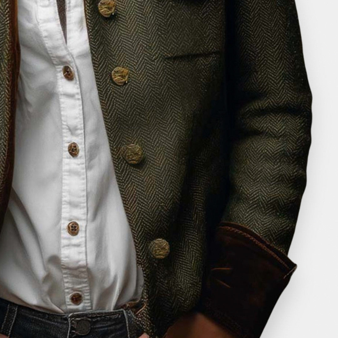 Tweed Long Sleeve Button Front Jacket