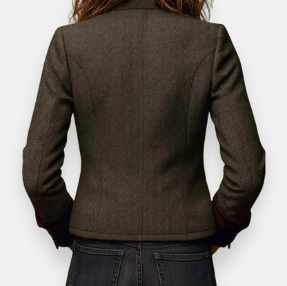 Tweed Long Sleeve Button Front Jacket