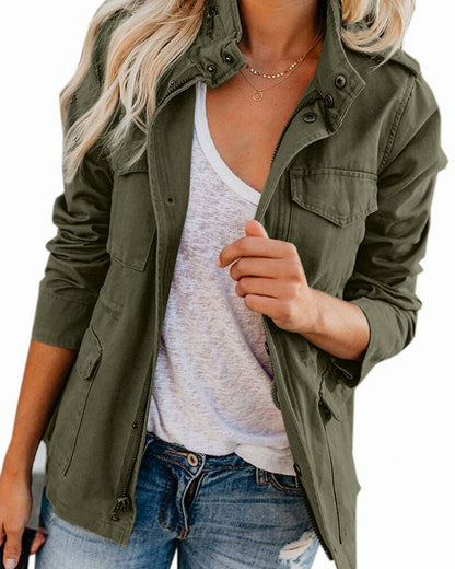 Utility Zip Front Shacket Jacket
