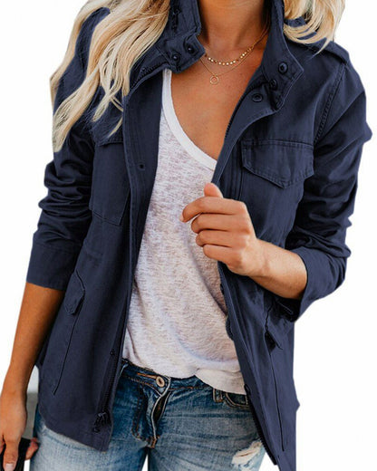 Utility Zip Front Shacket Jacket