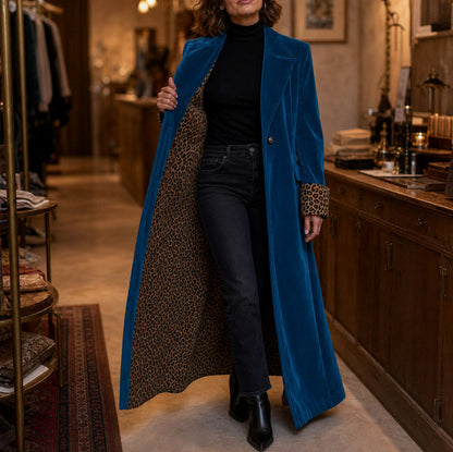 Velvet Long Sleeve Maxi Coat