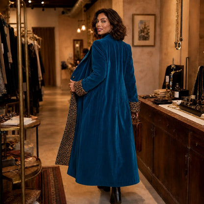 Velvet Long Sleeve Maxi Coat