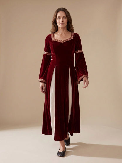 Velvet Square Neck Long Sleeve Maxi Dress