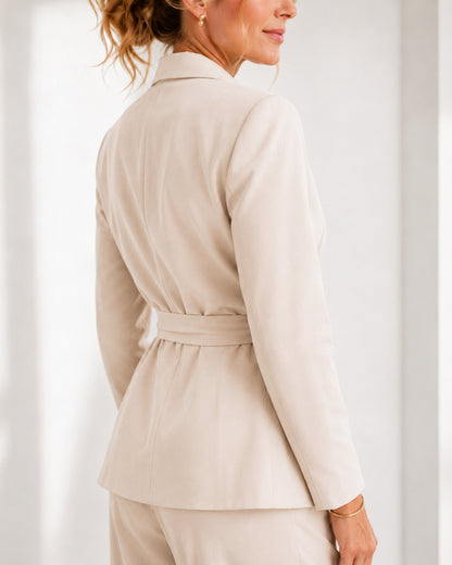 Wrap Long Sleeve Wide Leg Matching Set